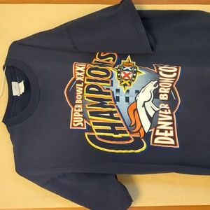 Denver Broncos Super Bowl XXXII 1998 Champions Vintage Blue Jerzees XL T-Shirt